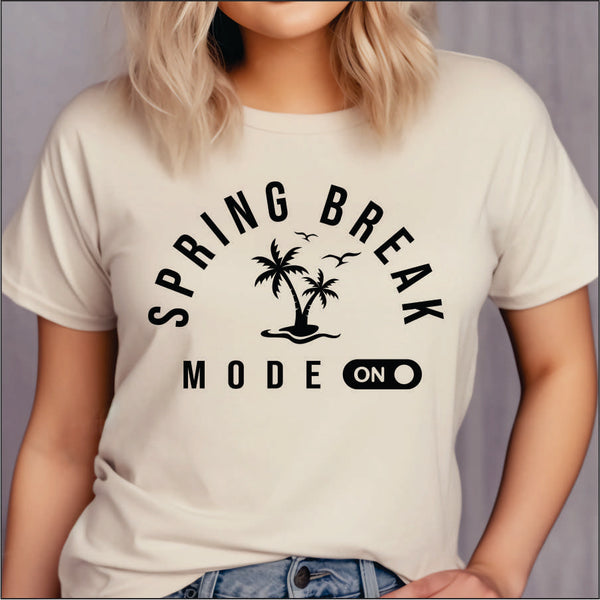 Spring Break Mode Black DTF Transfer – Sweet Tee Transfers
