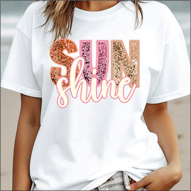 Sun Shine Faux Glitter DTF Transfer