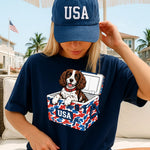 Patriotic Dog in Cooler DTF Transfer