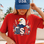 Boho Patriotic Floral Eagle USA DTF Transfer