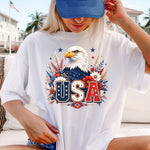 Boho Patriotic Floral Eagle USA DTF Transfer