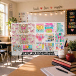 UV DTF Teacher Sticker Sheet 22"x12"  Includes 2 Libby 16oz glass can wraps