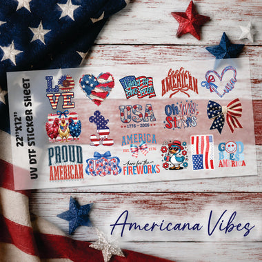UV DTF Americana Sticker Sheet 22"x12"