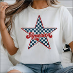 America Check Star DTF Transfer