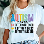 Autism Mama Stressed Blessed DTF Transfer