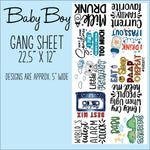 Baby Boy Gang Sheet 22.5" x 12"