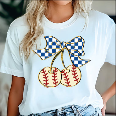 Baseball Cherries DTF Transfer