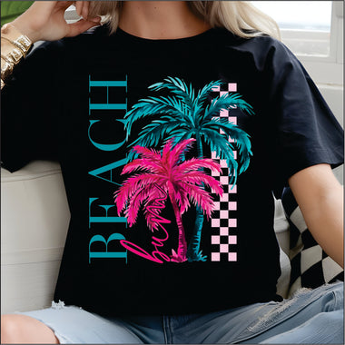 Beach Bum Palm Trees DTF Transfer