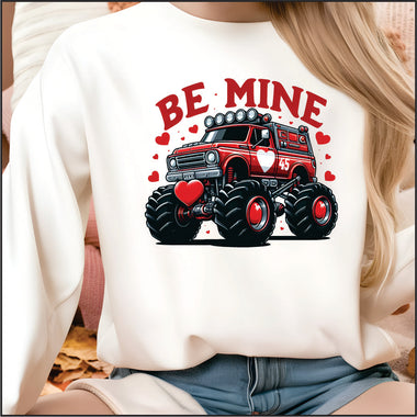 Be Mine Monster Truck DTF Transfer