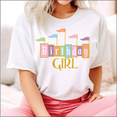 Birthday Girl Flags DTF Transfer