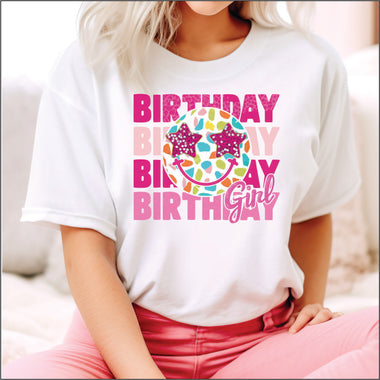 Birthday Girl Smiley DTF Transfer
