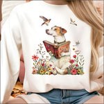 Boho Dog Reading DTF Transfer