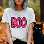 Boo Hot Pink Faux Glitter DTF Transfer