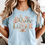 Book Lover with small floral DTF Transfer