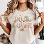 Book Lover with small floral DTF Transfer