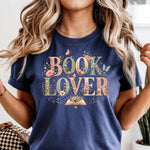 Book Lover with small floral DTF Transfer