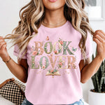 Book Lover with small floral DTF Transfer
