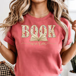 Book Worm with floral DTF Transfer