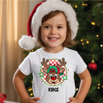Custom Boy Reindeer with Name DTF Transfer