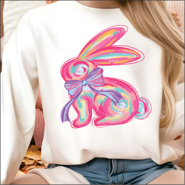 Brushstroke Bunny Sitting DTF Transfer