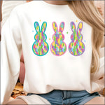 Brushstroke Bunny Trio DTF Transfer