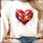 Brushstroke Heart Multi Color DTF Transfer