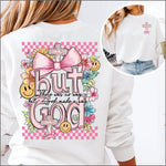 But God Floral Cross