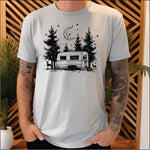 Camping Scene Black DTF Transfer