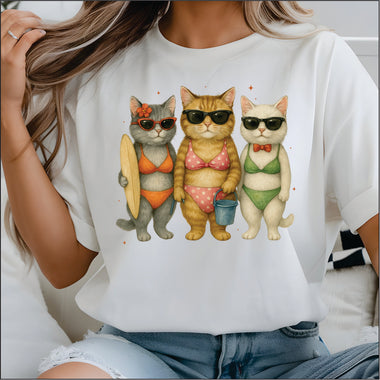 Cats in Swimsuits DTF Transfer