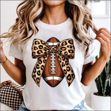 Cheetah Print Bow Football