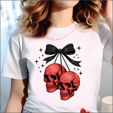 Cherry Skulls DTF Transfer