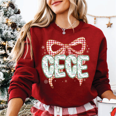 Christmas Red Check Bow Cece
