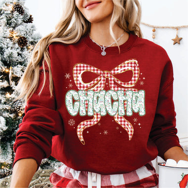 Christmas Red Check Bow Chacha