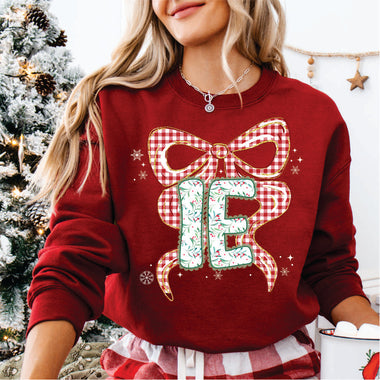 Christmas Red Check Bow IE