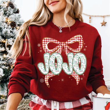 Christmas Red Check Bow Jojo