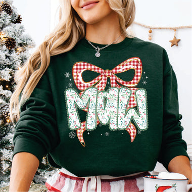 Christmas Red Check Bow Maw