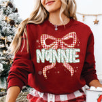 Christmas Red Check Bow Nannie