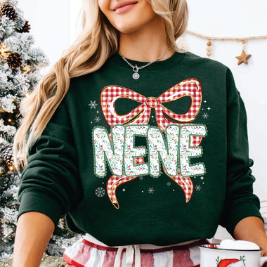 Christmas Red Check Bow Nene