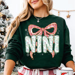 Christmas Red Check Bow Nini