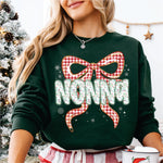 Christmas Red Check Bow Nonna