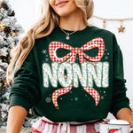 Christmas Red Check Bow Nonni