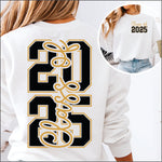 Class of 2025 Black & Gold 2 part DTF Transfer