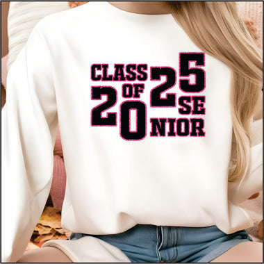 Class of 2025 pink and black DTF Transfer