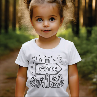 Coloring Easter Sign