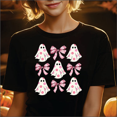 Coquette ghosts Pink Flowers DTF Transfer