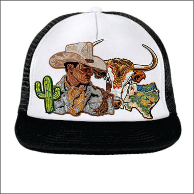 Cowboy Cluster Faux Embroidery DTF Hat Patch