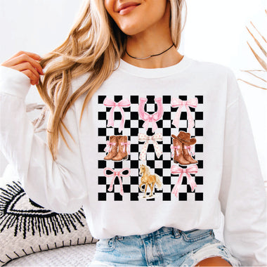 Cowgirl Coquette Black Check