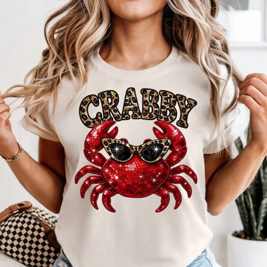 Crabby with Glasses DTF Transfer