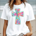 Cross Watercolor Floral DTF Transfers