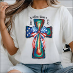 Brushstroke American Cross DTF Transfer